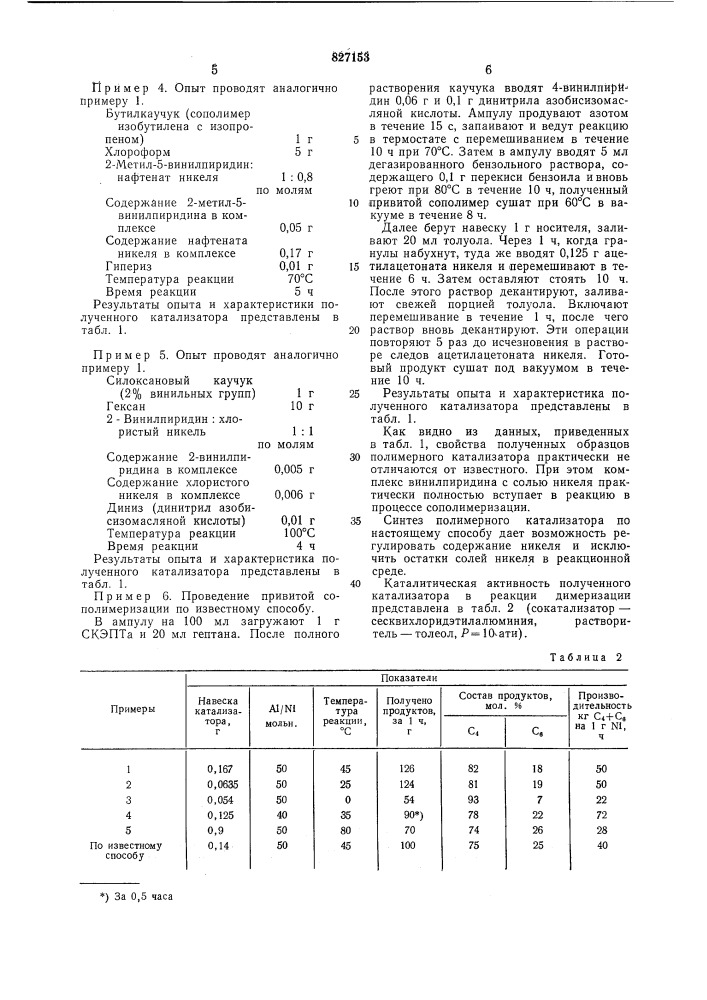 Способ получения катализатора длядимеризации этилена (патент 827153)