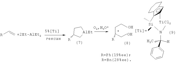 Способ получения энантиомерно обогащенного 1-этил-(3s)-циклогексилалюминациклопентана (патент 2536170)