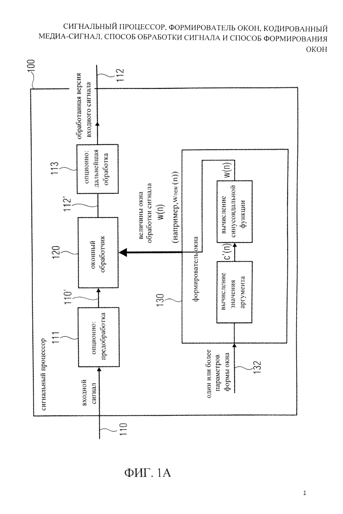 Сигнальный процессор, формирователь окон, кодированный медиа-сигнал, способ обработки сигнала и способ формирования окон (патент 2616863)