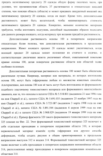 Одноразовый натягиваемый предмет одежды, имеющий хрупкий пояс (патент 2409338)