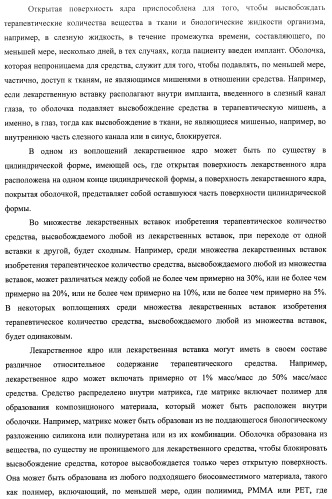 Лекарственные ядра для замедленного высвобождения терапевтических средств (патент 2478366)