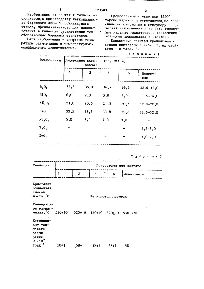 Стекло (патент 1235831)