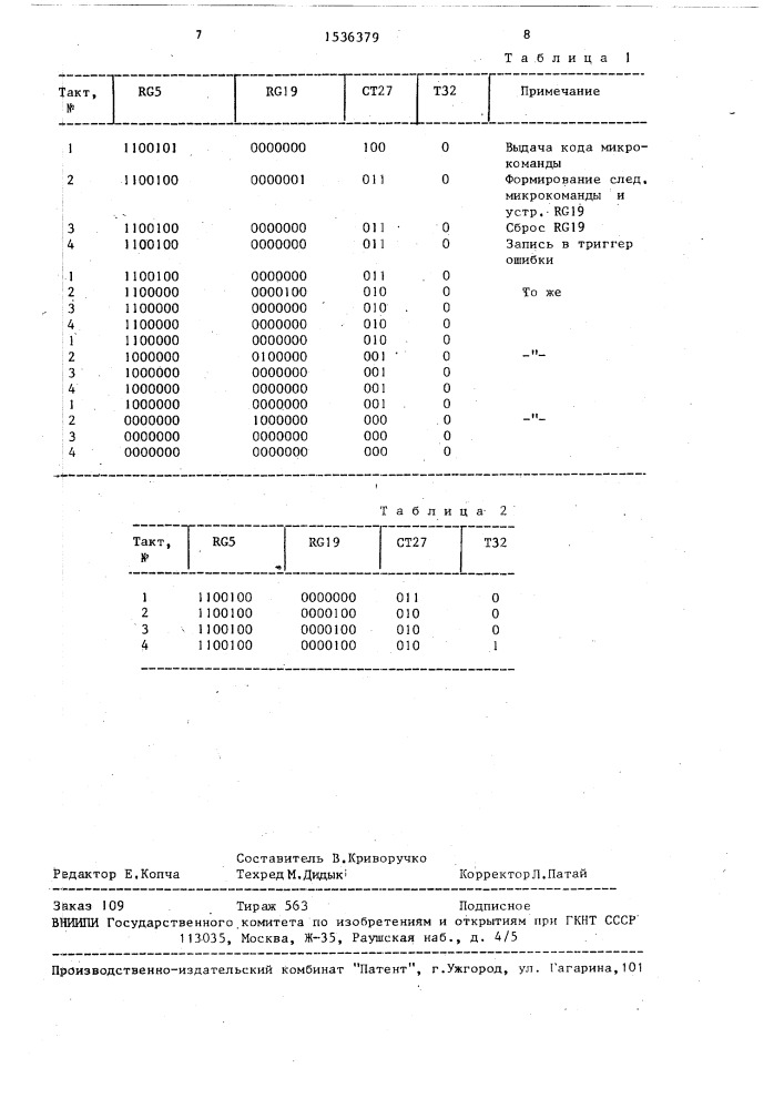 Микропрограммное устройство управления (патент 1536379)