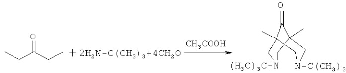 1,5-бис[(трет-бутиламино)метил]-n,n&#39;-ди-трет-бутилбиспидин-9-она и способ его получения (патент 2472793)