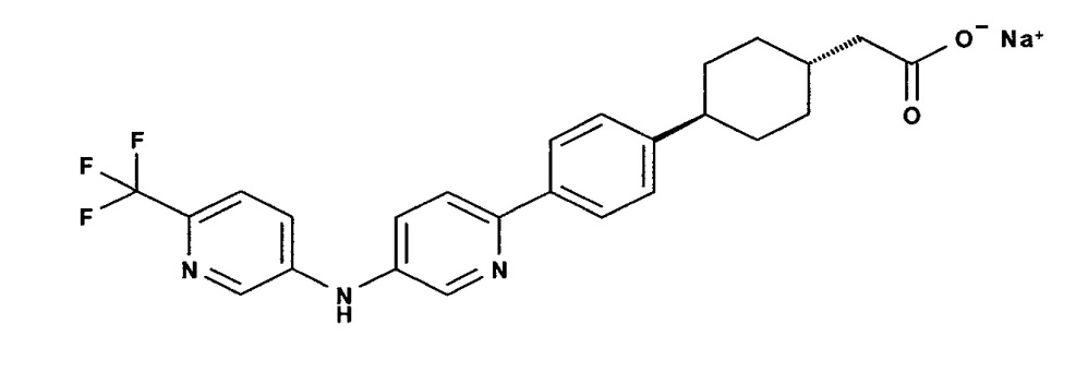 Новые кристаллические формы натриевой соли(4-{ 4-[5-(6-трифторметил-пиридин-3-иламино) пиридин-2-ил] фенил} циклогексил) уксусной кислоты (патент 2612556)