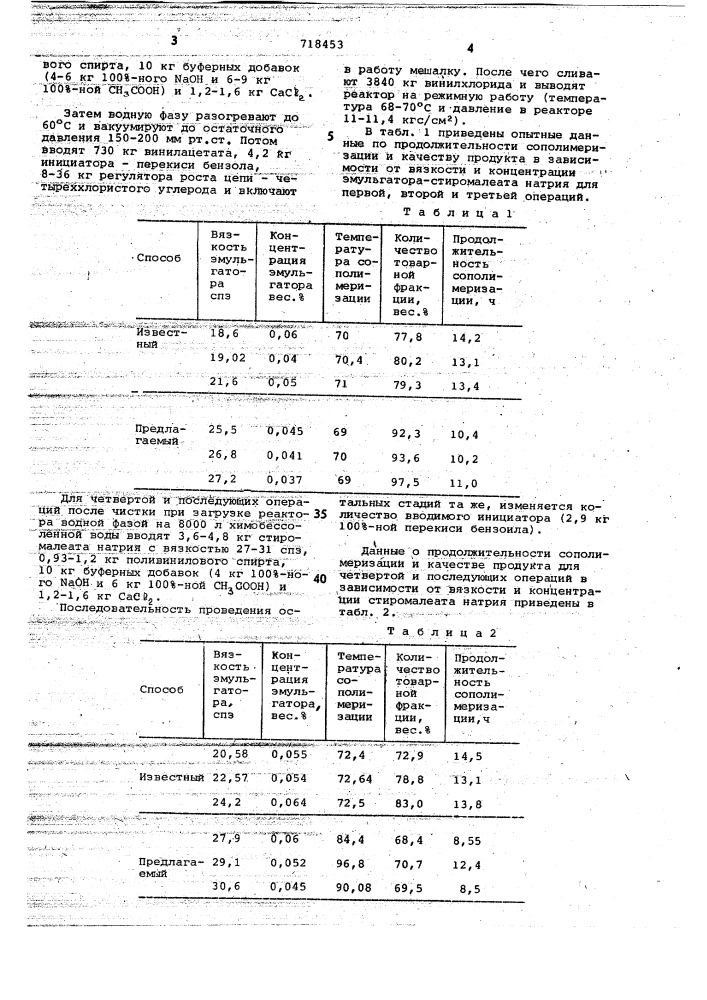 Способ получения сополимеров винилхлорида с винилацетатом (патент 718453)