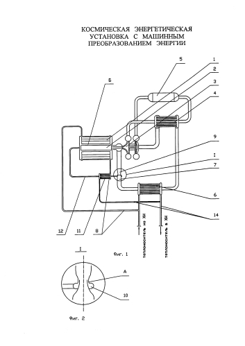Космическая энергетическая установка с машинным преобразованием энергии (патент 2583191)