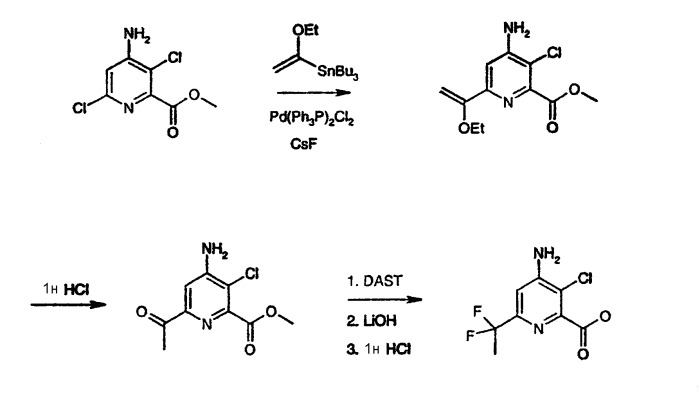 6-(1,1-дифторалкил)-4-аминопиколинаты и их использование в качестве гербицидов (патент 2343146)