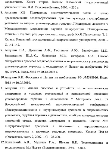 Способ прогнозирования осадкообразования в энергоустановках многоразового использования на жидких углеводородных горючих и охладителях (патент 2467195)