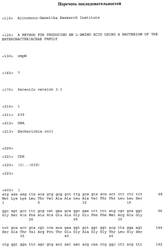 Способ получения l-аминокислот с использованием бактерии семейства enterobacteriaceae (патент 2497943)