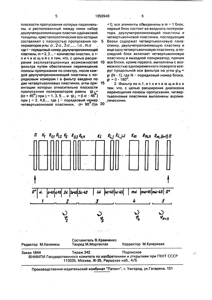 Интерференционно-поляризационный фильтр (патент 1659948)