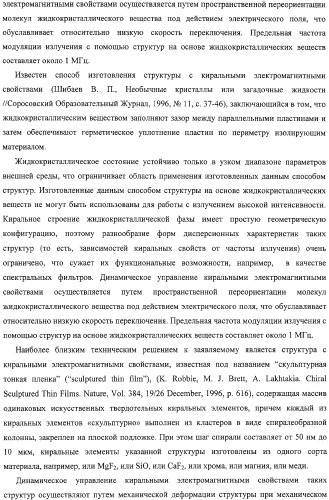 Структура с киральными электромагнитными свойствами и способ ее изготовления (варианты) (патент 2317942)