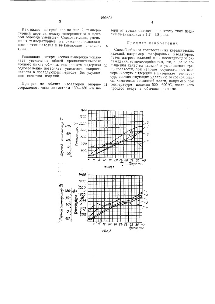 Способ обжига толстостенных керамическихизделий (патент 290895)