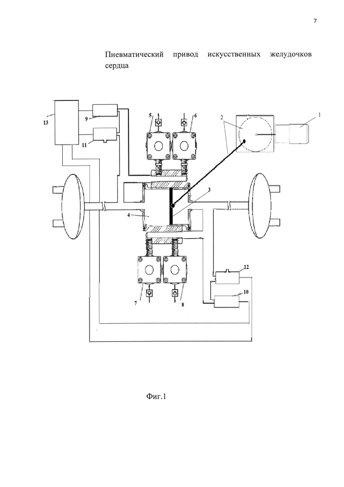 Пневматический привод искусственных желудочков сердца (патент 2635634)