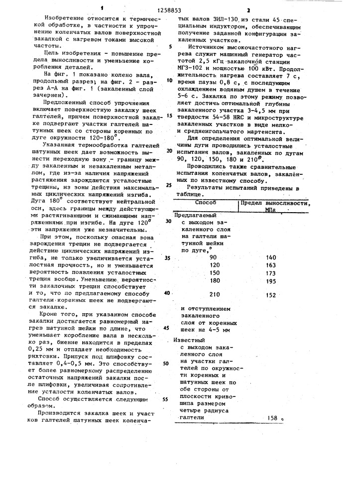 Способ упрочнения коленчатых валов (патент 1258853)