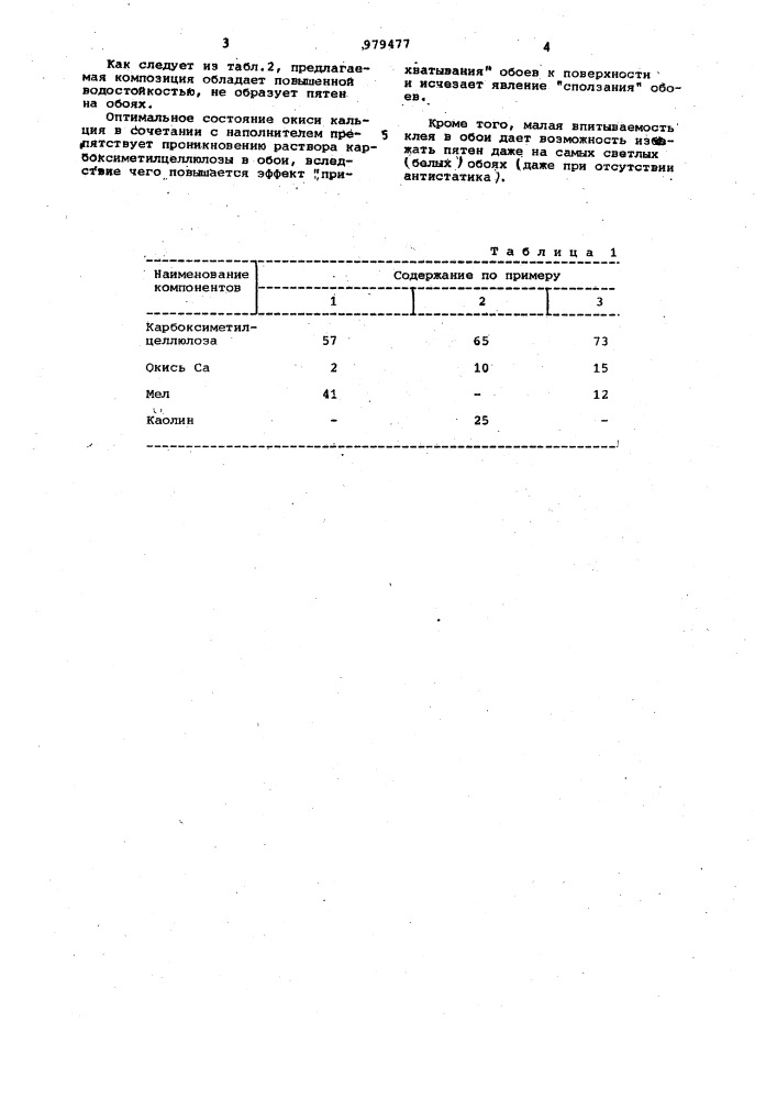 Клеевая композиция (патент 979477)