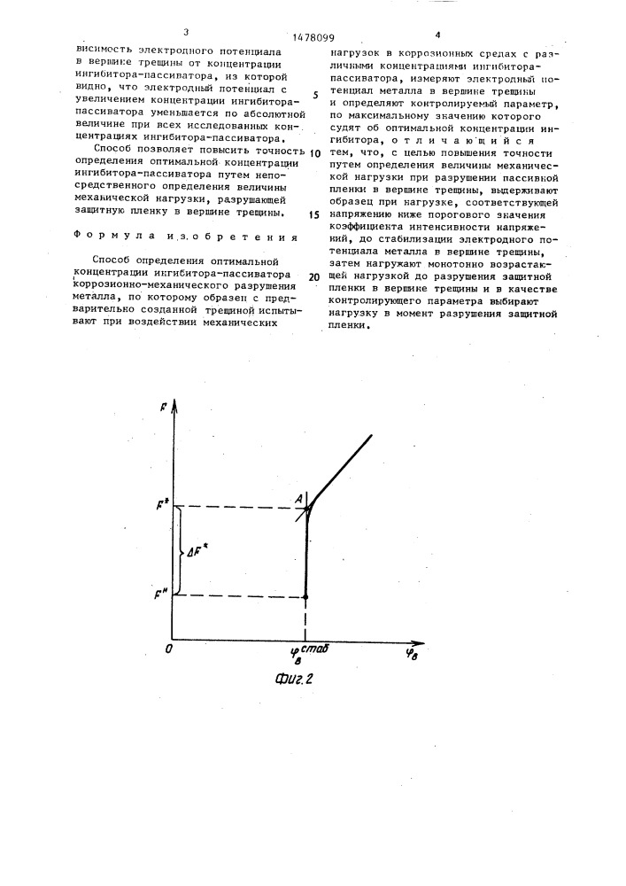 Способ определения оптимальной концентрации ингибитора- пассиватора (патент 1478099)