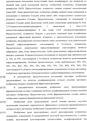 Конструкции слияния и их применение для получения антител с повышенными аффинностью связывания fc-рецептора и эффекторной функцией (патент 2407796)