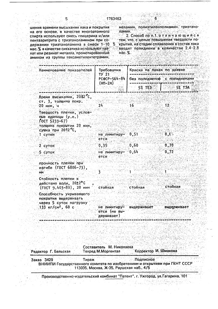 Способ получения масляно-смоляного лака (патент 1763463)