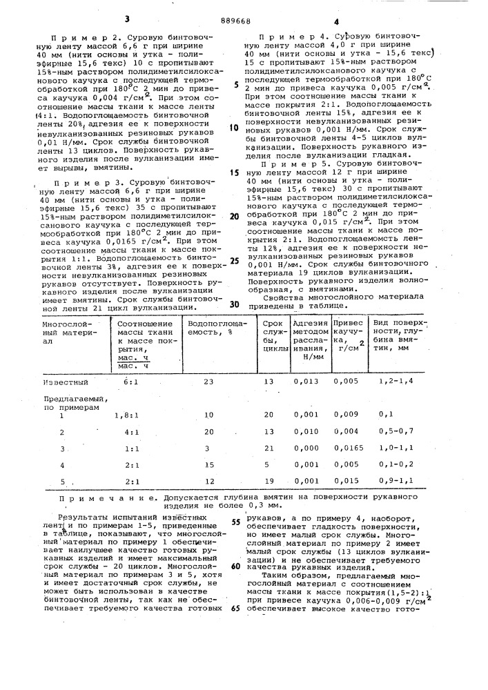 Многослойный материал (патент 889668)