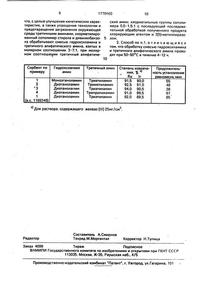 Способ получения сорбента с n-этил-3(5)-метилпиразольными и четвертичными аммониевыми группами (патент 1776660)