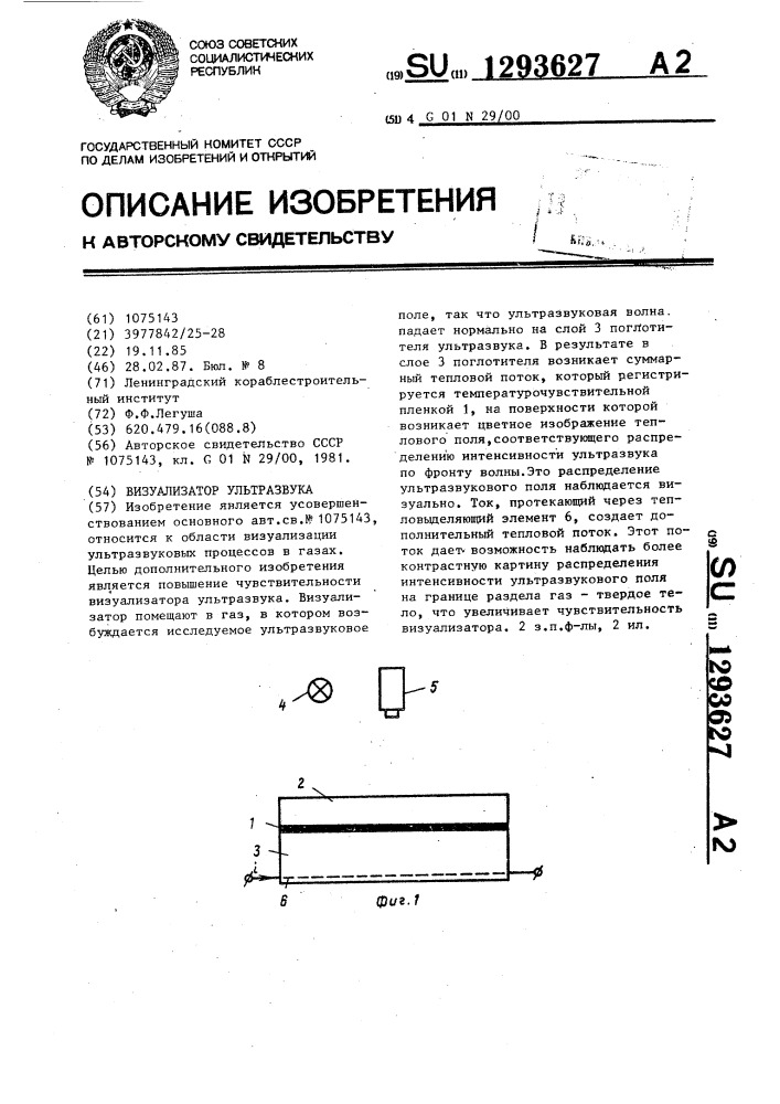 Визуализатор ультразвука (патент 1293627)