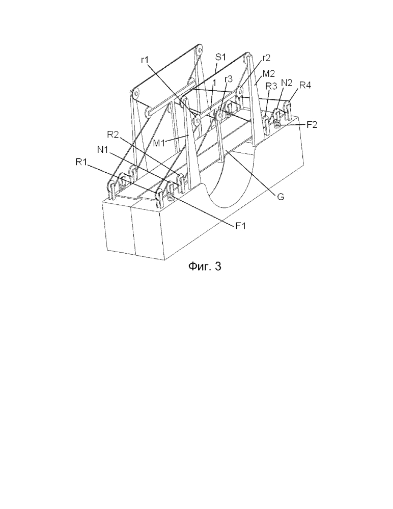 Подвесной мост с универсальной самоцентрирующейся системой и верхним расположением роликов замены. (патент 2601629)
