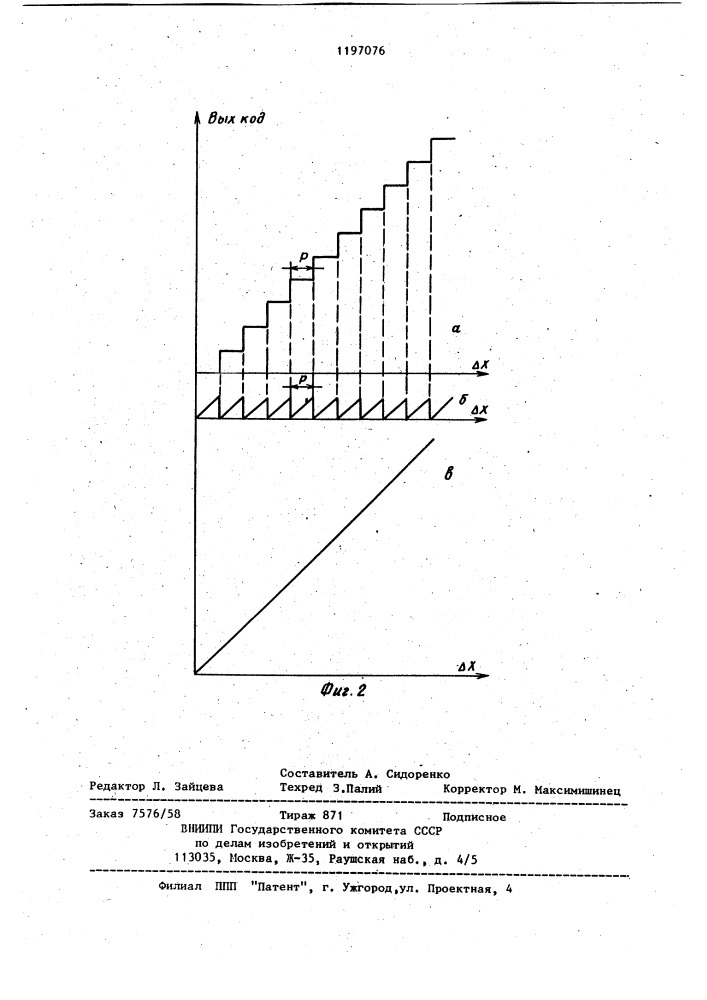 Преобразователь перемещения в код (патент 1197076)