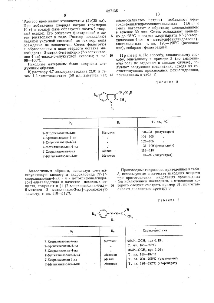 Способ получения производных индола или их солей (патент 527135)