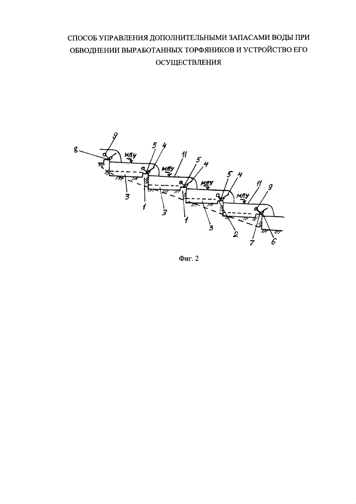 Способ управления дополнительными запасами воды при обводнении выработанных торфяников и устройство его осуществления (патент 2628909)