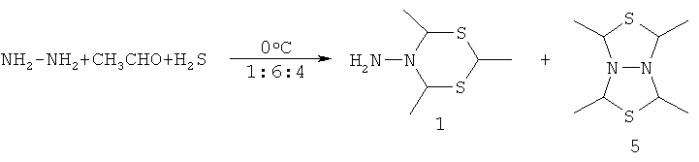 Способ получения 2,4,6-триметил-(1,3,5-дитиазинан-5-ил)амина (патент 2481337)