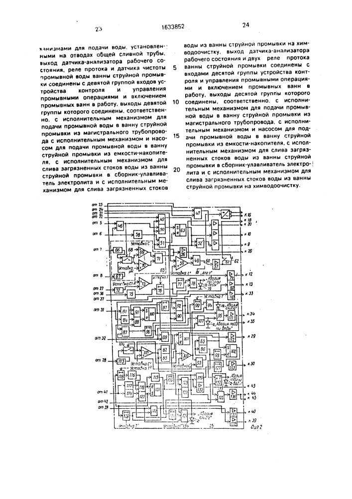 Система автоматического управления промывными операциями (патент 1633852)