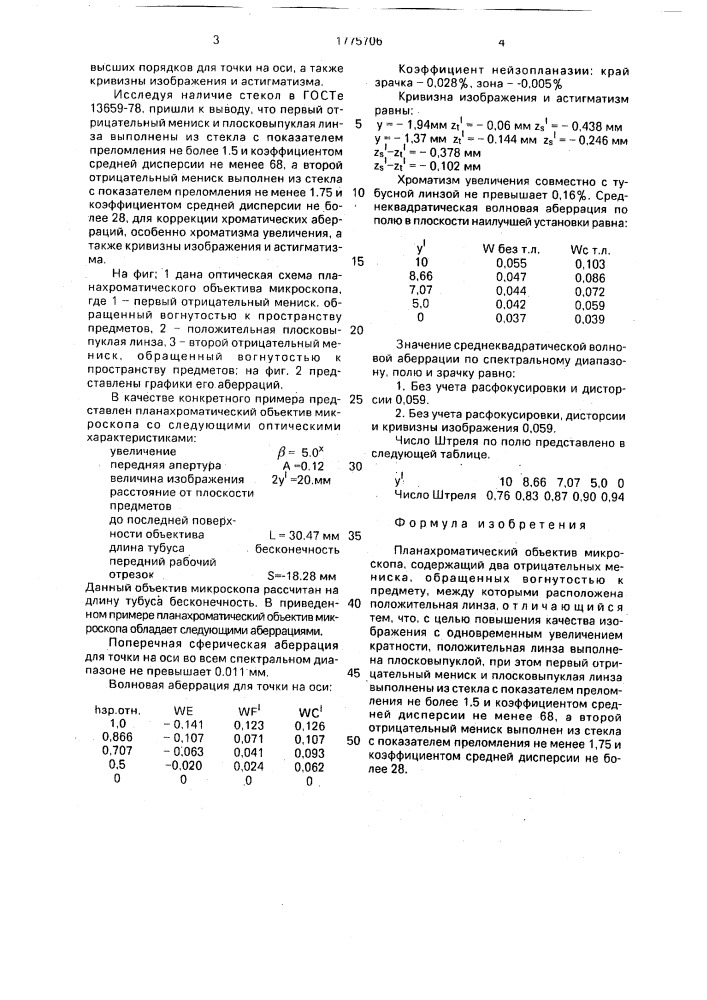 Планахроматический объектив микроскопа (патент 1775706)