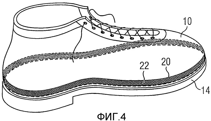 Обувное изделие с вентиляцией в нижней области его верха и применяемая для этого воздухопроницаемая разделительная структура (патент 2446727)