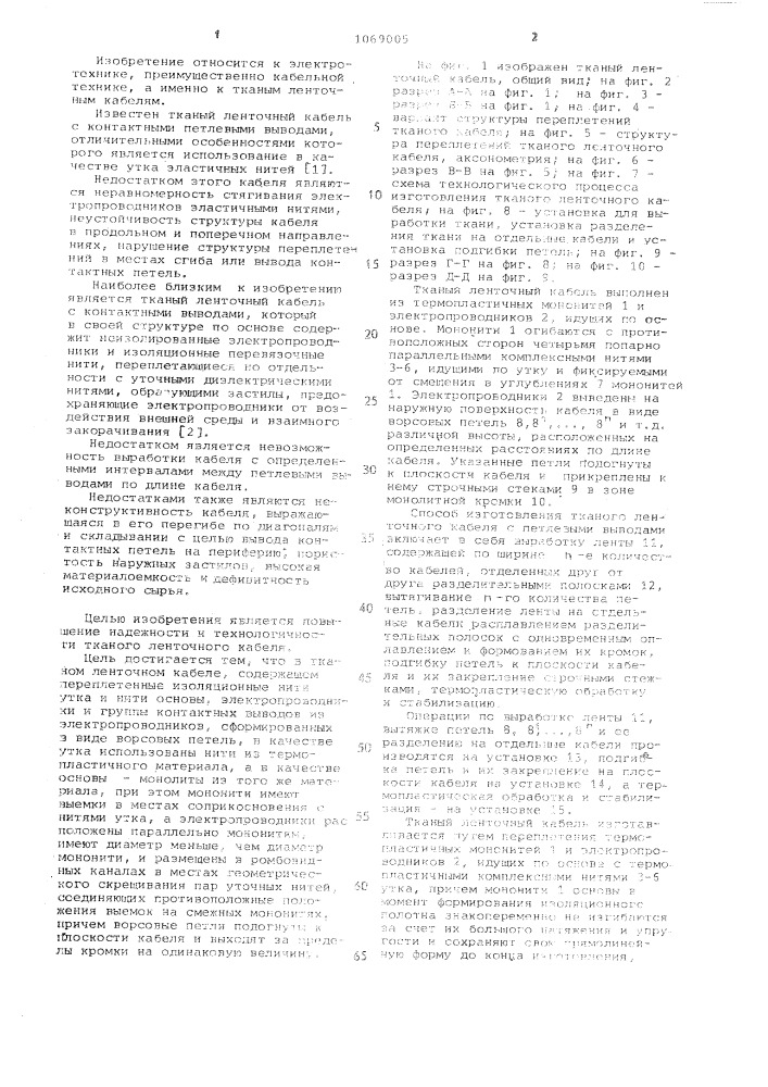 Тканый ленточный кабель (патент 1069005)