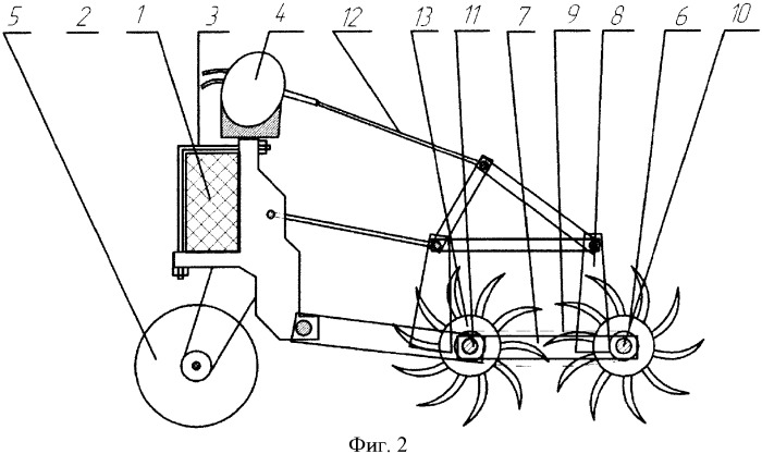 Устройство роторного типа для прополки бахчевых культур в рядках (патент 2369060)
