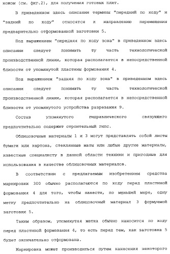 Способ изготовления плит на основе гидравлического связующего, технологическая линия по производству таких плит и устройство для реализации отпечатков (патент 2313452)