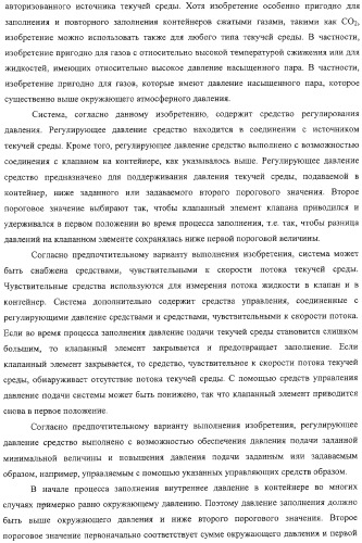 Клапан для закрывания контейнера, контейнер и система и способ заполнения контейнера (патент 2311586)