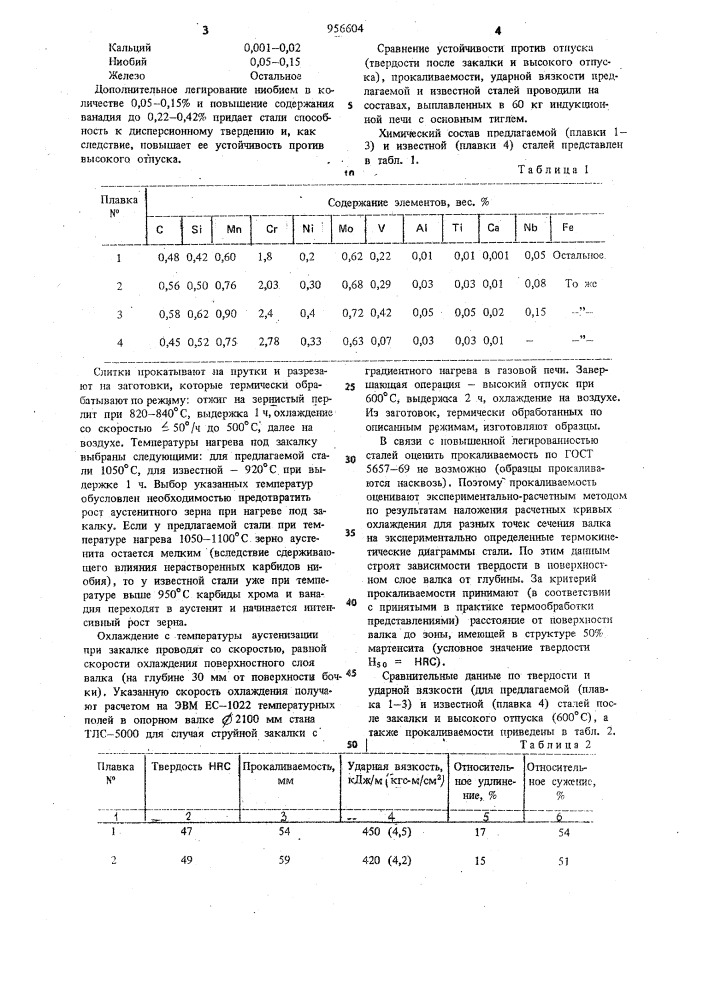 Сталь (патент 956604)