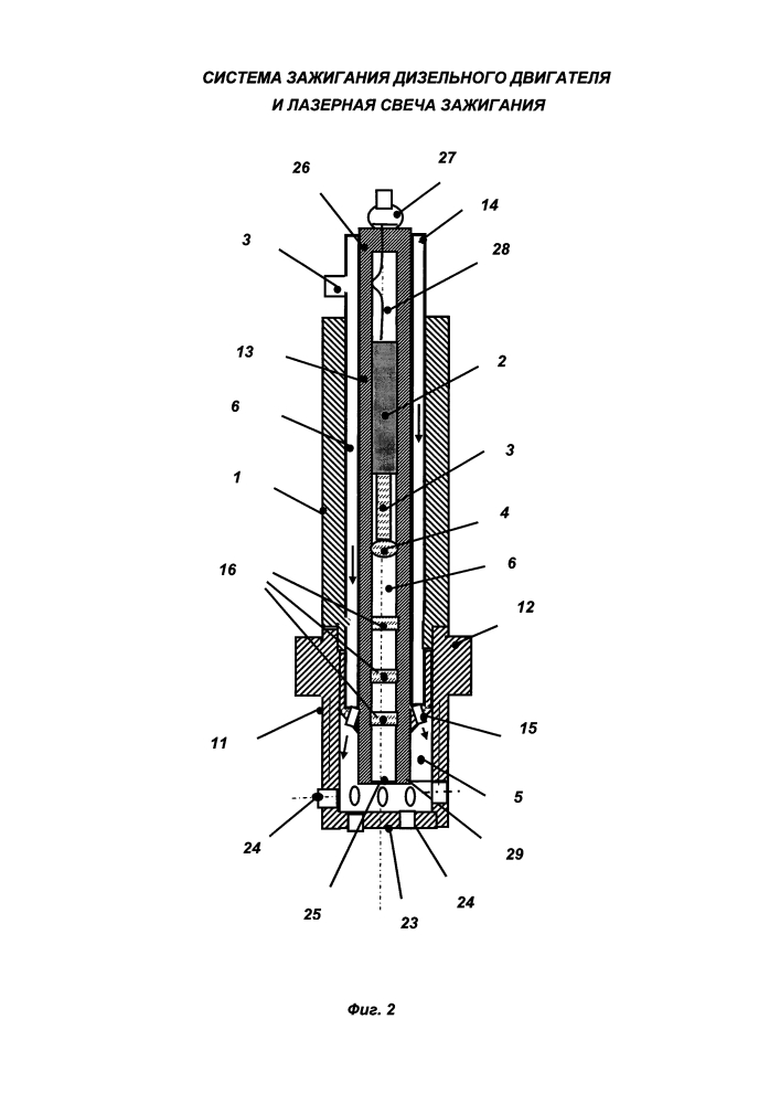 Система зажигания дизельного двигателя и лазерная свеча зажигания (патент 2612188)