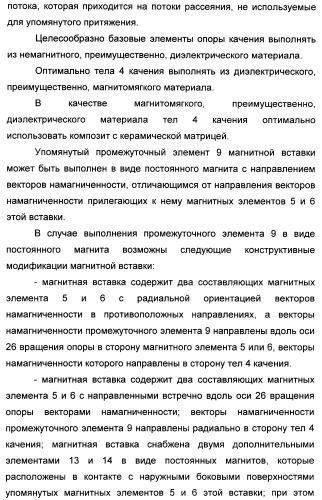 Способ магнитной разгрузки тел качения от действия центробежных сил в опорах вращения и опора вращения для его осуществления (варианты) (патент 2348839)