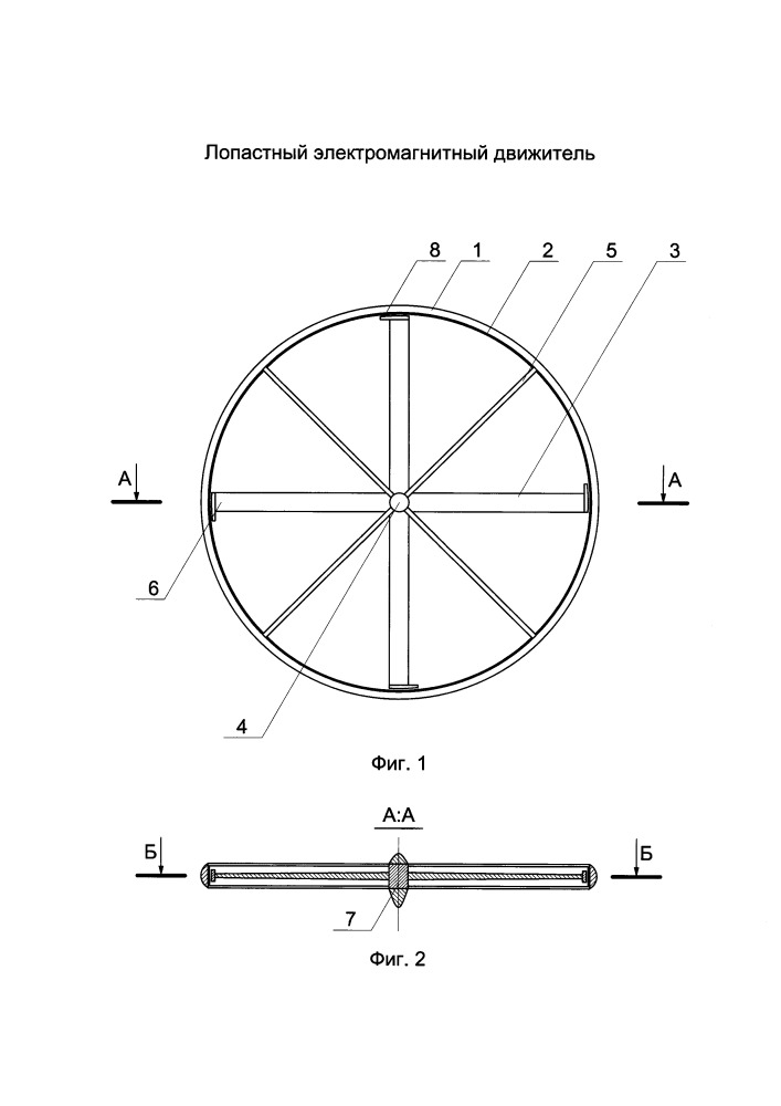 Лопастный электромагнитный движитель (патент 2649838)