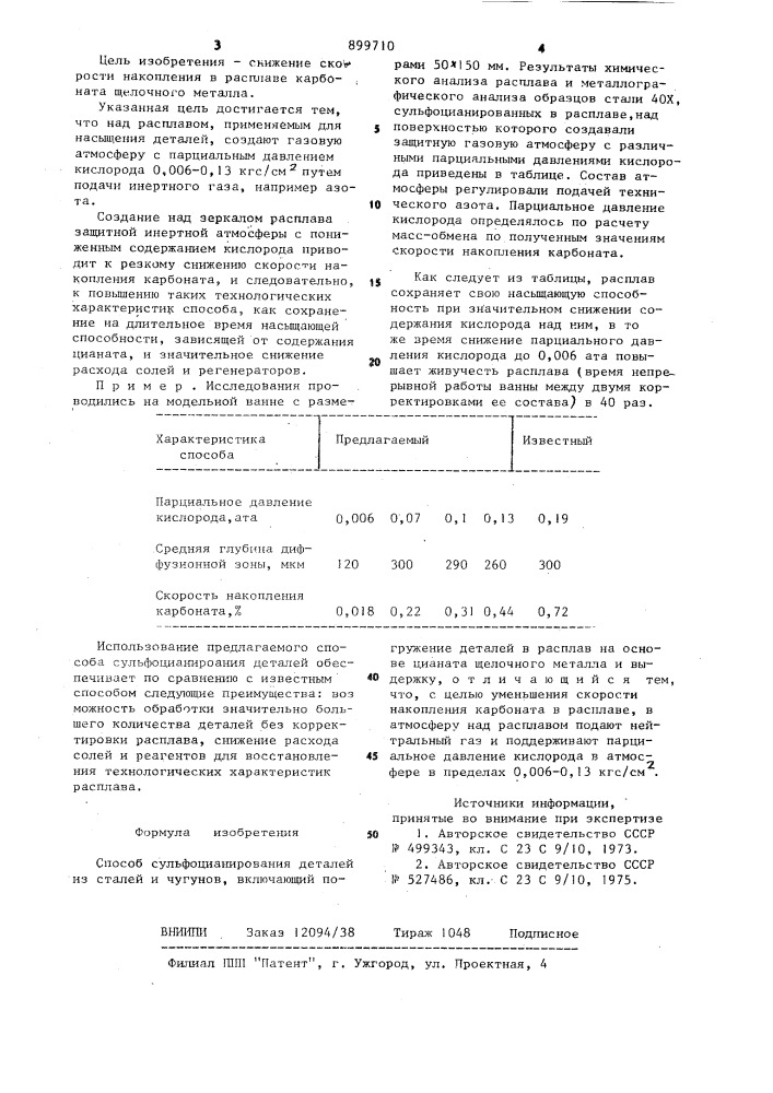 Способ сульфоцианирования деталей из сталей и чугунов (патент 899710)