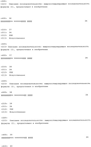 Нуклеиновая кислота формулы (i): glxmgn или (ii): glxmgn, предназначенная для применения прежде всего в качестве иммуностимулятора/адъюванта (патент 2487938)