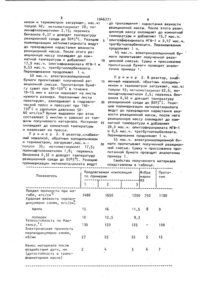 Электроизоляционная композиция для дугогасящих материалов (патент 1046771)