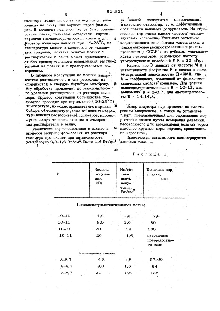 Способ получения полимерных мембран (патент 524821)