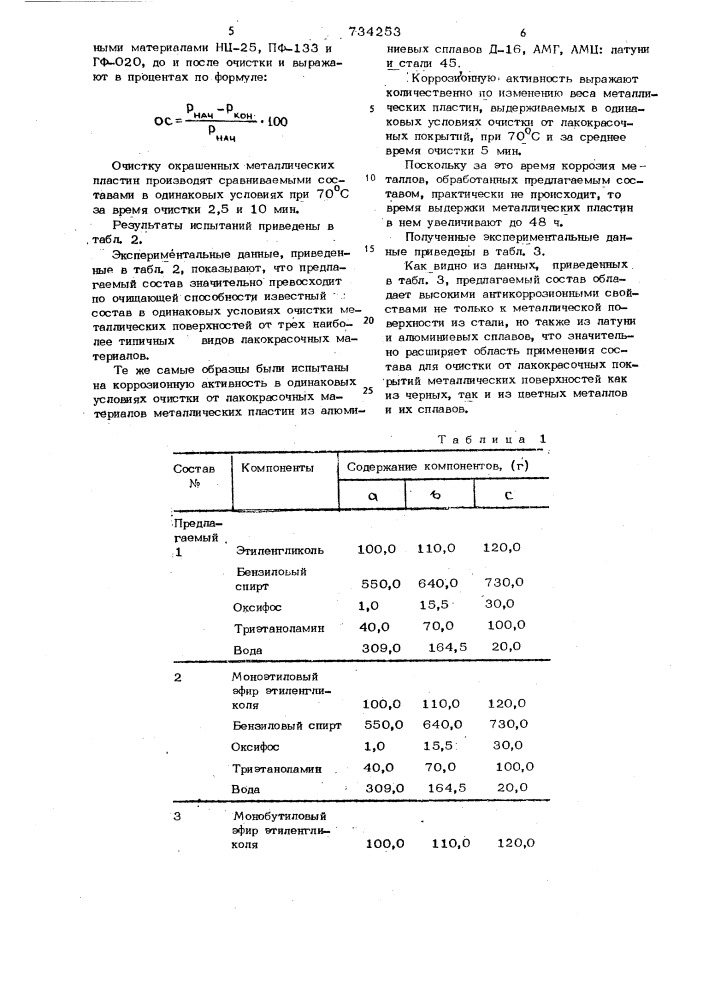 Моющее средство для очистки металлической поверхности от лакокрасочных покрытий (патент 734253)