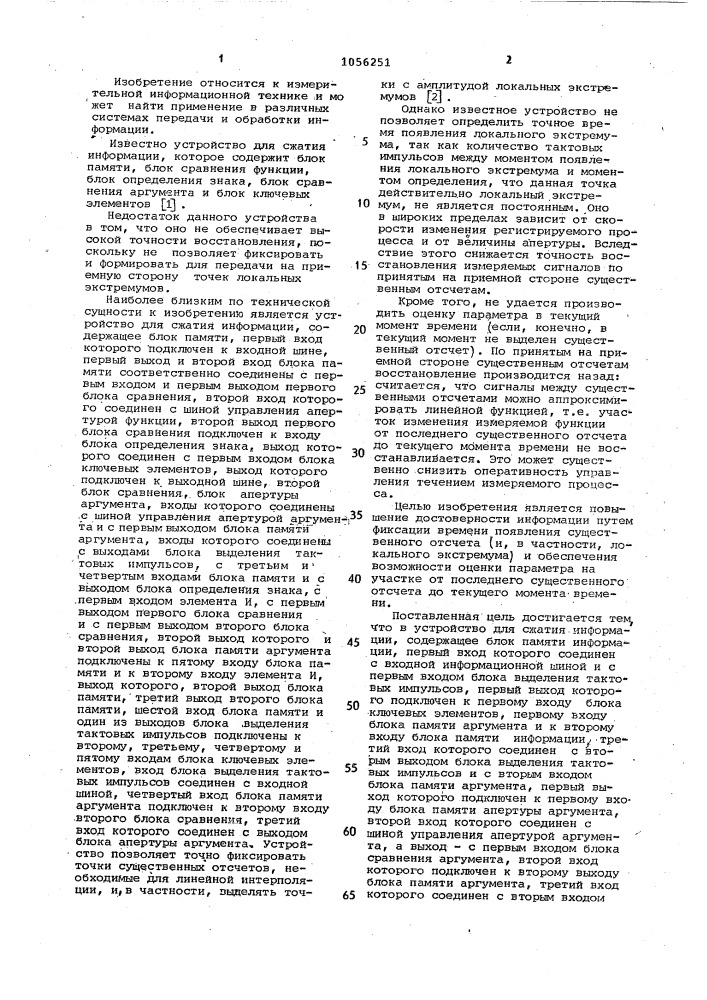 Устройство для сжатия информации (патент 1056251)