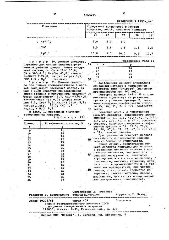 Моющее средство (патент 1063291)