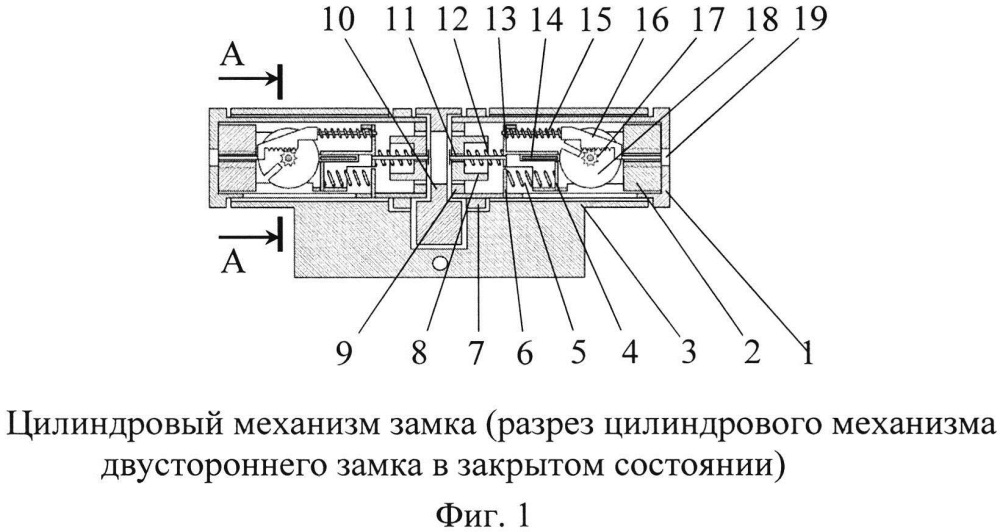 Схема цилиндрового замка